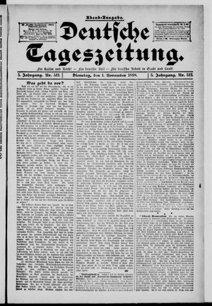 Deutsche Tageszeitung vom 01.11.1898