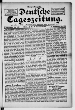 Deutsche Tageszeitung on Nov 2, 1898