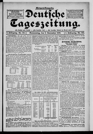 Deutsche Tageszeitung vom 03.11.1898