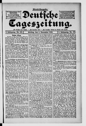 Deutsche Tageszeitung vom 04.11.1898