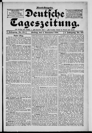 Deutsche Tageszeitung vom 04.11.1898