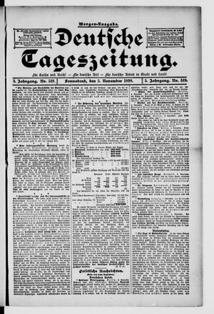 Deutsche Tageszeitung vom 05.11.1898