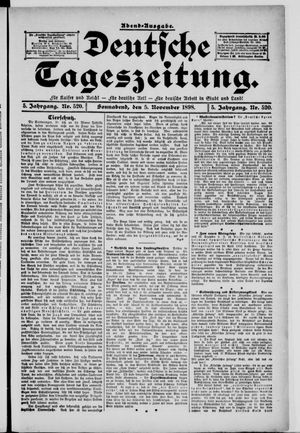 Deutsche Tageszeitung vom 05.11.1898