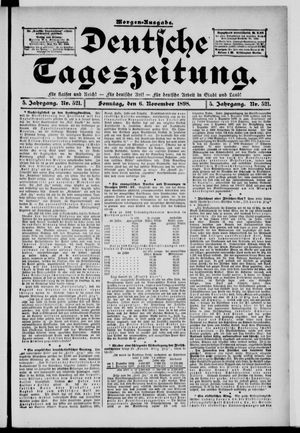 Deutsche Tageszeitung vom 06.11.1898