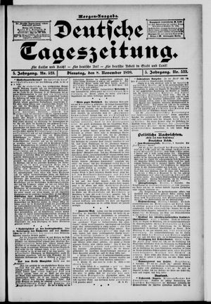 Deutsche Tageszeitung on Nov 8, 1898
