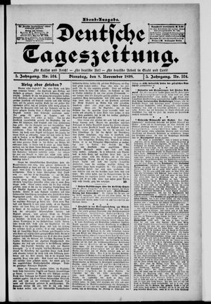 Deutsche Tageszeitung on Nov 8, 1898