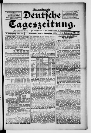 Deutsche Tageszeitung vom 09.11.1898