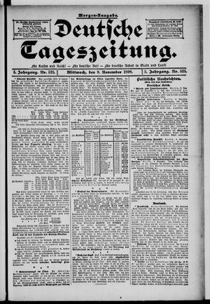 Deutsche Tageszeitung vom 09.11.1898