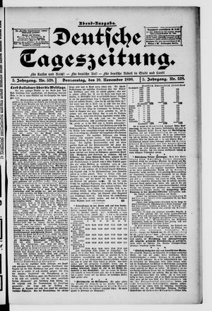 Deutsche Tageszeitung on Nov 10, 1898