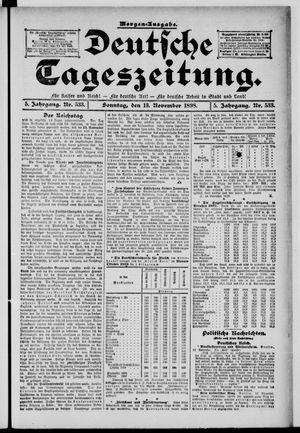 Deutsche Tageszeitung vom 13.11.1898