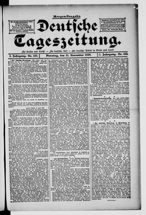 Deutsche Tageszeitung on Nov 15, 1898
