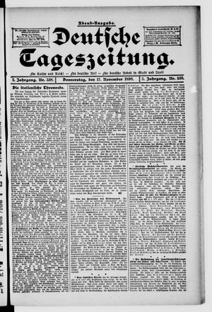 Deutsche Tageszeitung on Nov 17, 1898