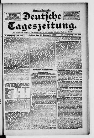 Deutsche Tageszeitung vom 18.11.1898