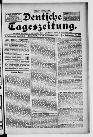 Deutsche Tageszeitung vom 19.11.1898