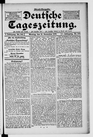Deutsche Tageszeitung on Nov 21, 1898