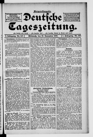 Deutsche Tageszeitung on Nov 23, 1898