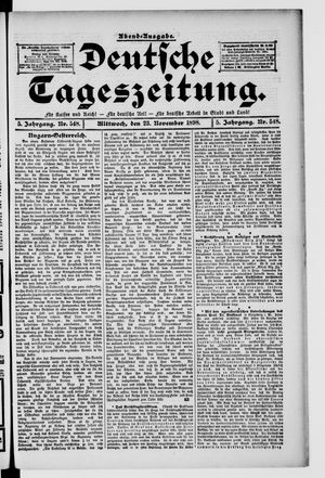 Deutsche Tageszeitung on Nov 23, 1898