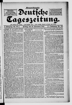 Deutsche Tageszeitung on Nov 25, 1898