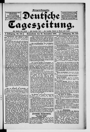 Deutsche Tageszeitung on Nov 26, 1898