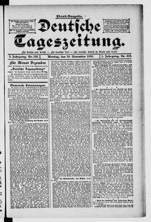 Deutsche Tageszeitung vom 28.11.1898