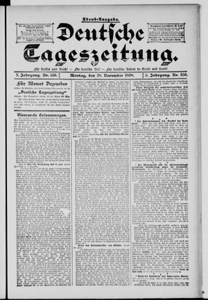 Deutsche Tageszeitung on Nov 28, 1898