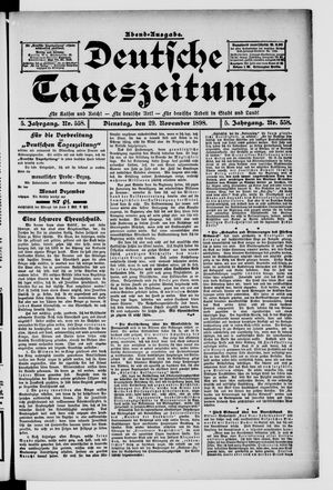 Deutsche Tageszeitung vom 29.11.1898
