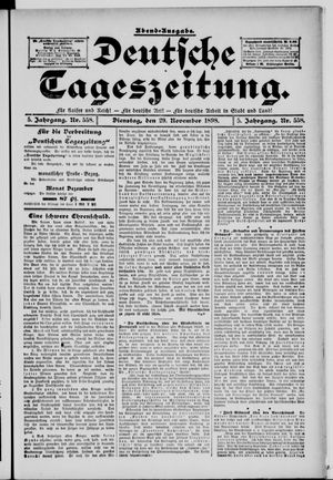 Deutsche Tageszeitung vom 29.11.1898