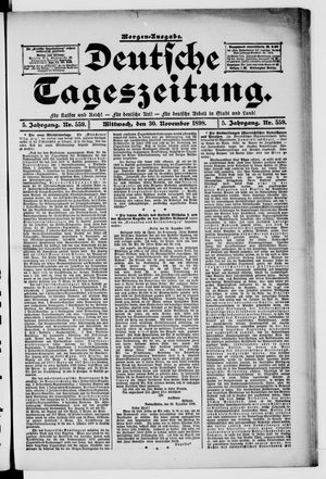 Deutsche Tageszeitung on Nov 30, 1898