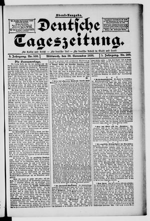 Deutsche Tageszeitung on Nov 30, 1898