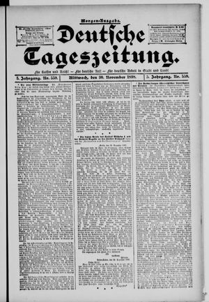 Deutsche Tageszeitung on Nov 30, 1898