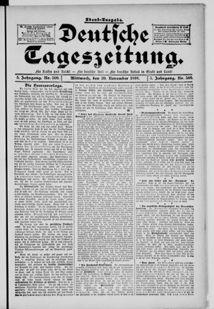 Deutsche Tageszeitung on Nov 30, 1898