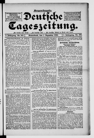 Deutsche Tageszeitung on Dec 3, 1898