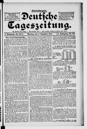 Deutsche Tageszeitung vom 05.12.1898