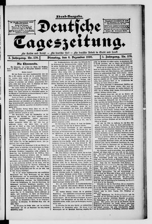 Deutsche Tageszeitung vom 06.12.1898