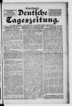 Deutsche Tageszeitung on Dec 7, 1898
