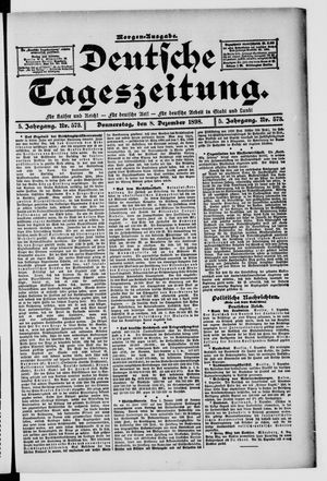 Deutsche Tageszeitung on Dec 8, 1898