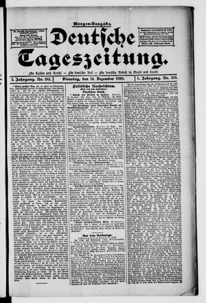 Deutsche Tageszeitung vom 13.12.1898