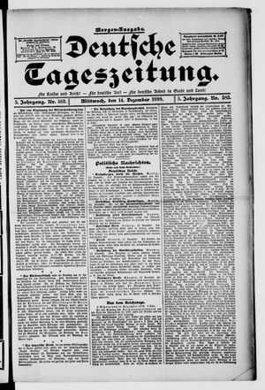 Deutsche Tageszeitung vom 14.12.1898