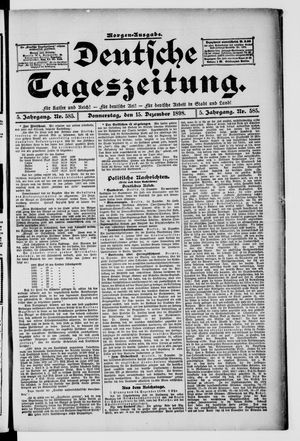 Deutsche Tageszeitung vom 15.12.1898