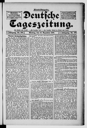 Deutsche Tageszeitung on Dec 19, 1898