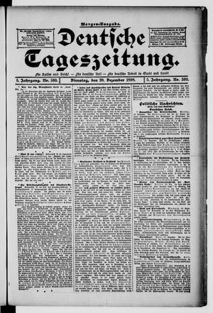 Deutsche Tageszeitung on Dec 20, 1898