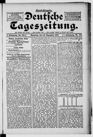 Deutsche Tageszeitung on Dec 20, 1898