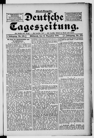 Deutsche Tageszeitung vom 21.12.1898