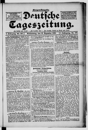 Deutsche Tageszeitung on Dec 22, 1898