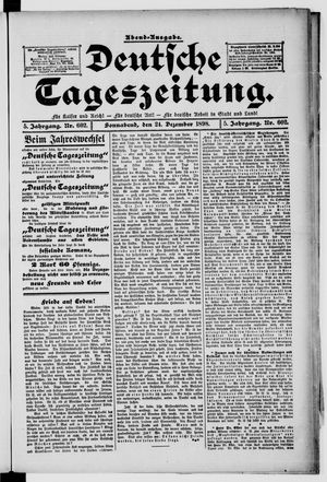 Deutsche Tageszeitung vom 24.12.1898