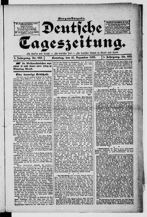 Deutsche Tageszeitung vom 25.12.1898