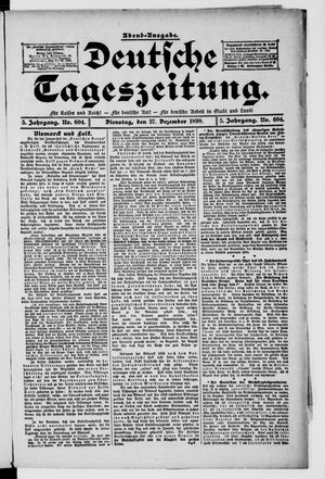 Deutsche Tageszeitung on Dec 27, 1898