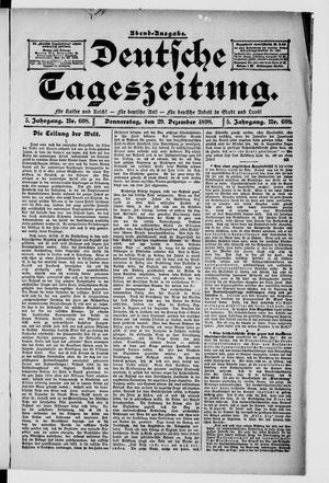 Deutsche Tageszeitung on Dec 29, 1898