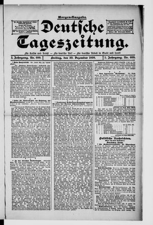 Deutsche Tageszeitung on Dec 30, 1898