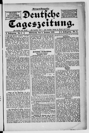 Deutsche Tageszeitung vom 04.01.1899
